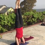 Sharon doing headstand