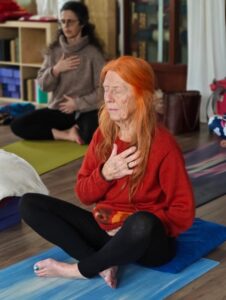 woman meditating